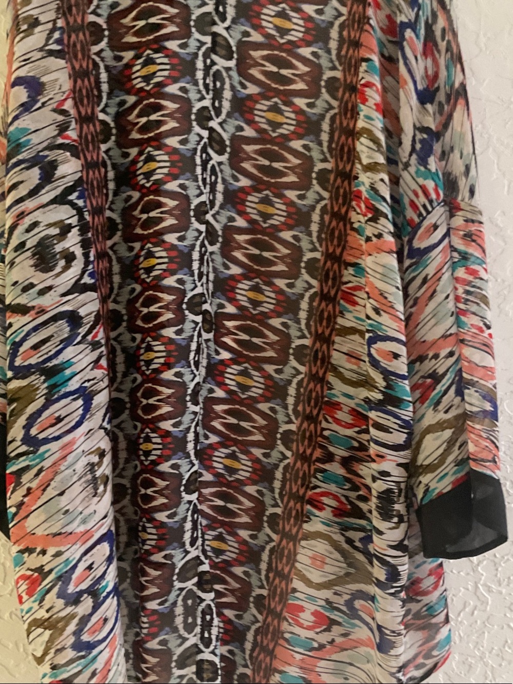 Sheer Multi-Color Patterned Kimono - Picture 11 of 12